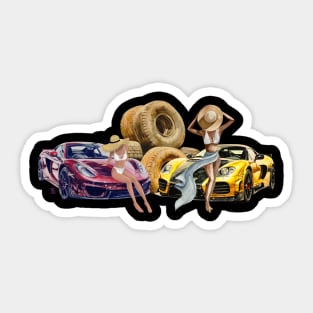 Cars and Girls Sticker